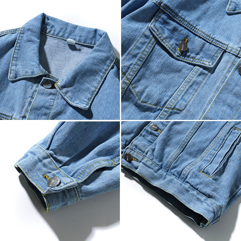 Unisex Oversized Denim Jacket with Snap Button Placket Mune Fashion
