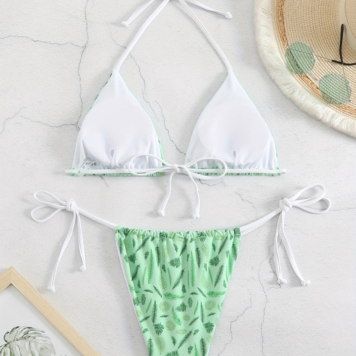 Women's trendy triangle bikini with botanical print Mune Fashion
