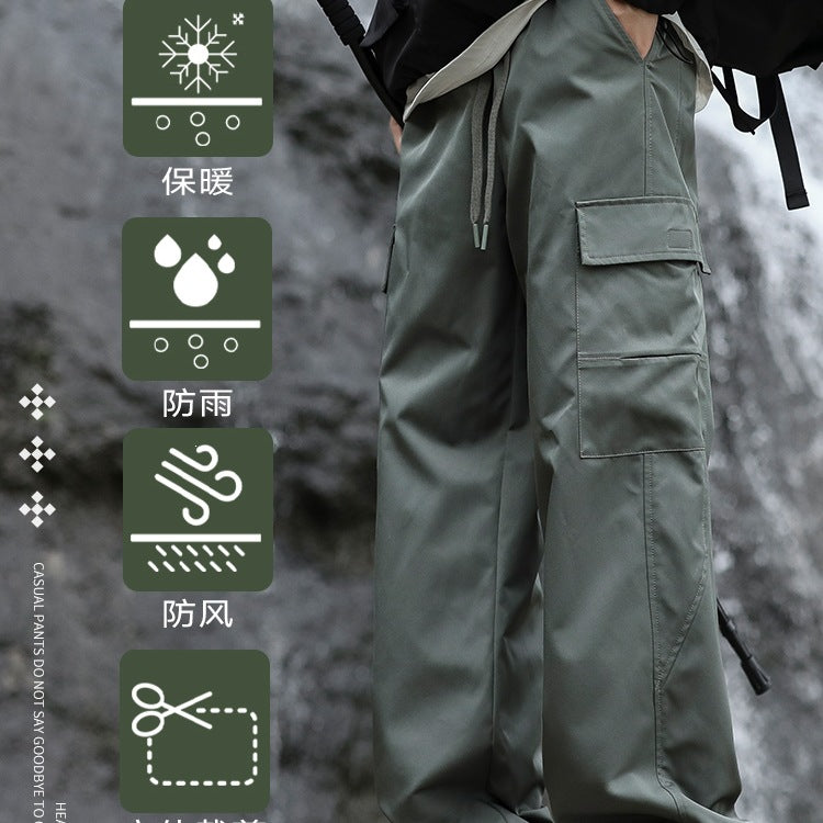 Men's Oversized Outdoor Cargo Pants with Drawstring, Large Flap and Utility Pockets Mune Fashion
