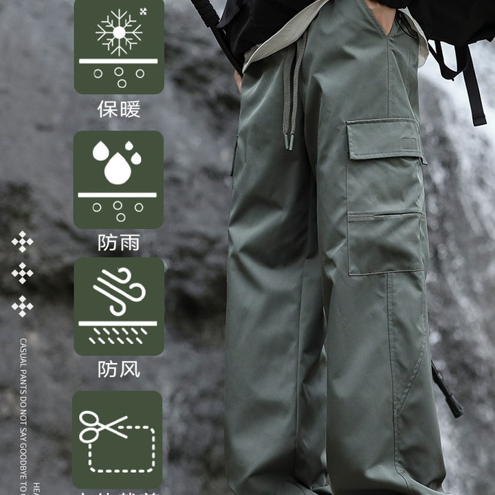 Men's Oversized Outdoor Cargo Pants with Drawstring, Large Flap and Utility Pockets Mune Fashion