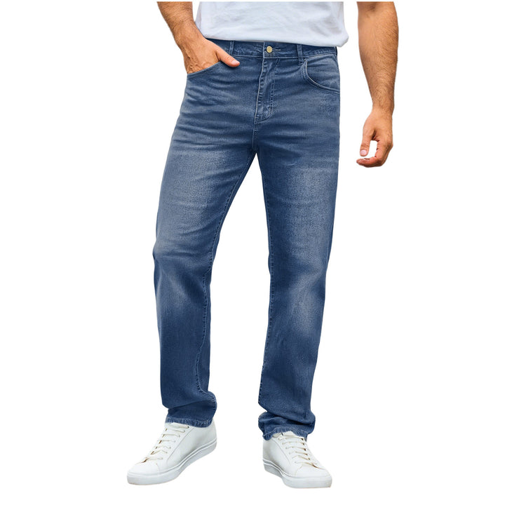 Men's casual straight-leg jeans with mid-rise and comfort stretch Mune Fashion