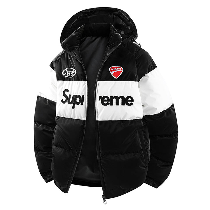 Men's Fashion Transitional Jacket with High Collar and Colorful Accents Mune Fashion