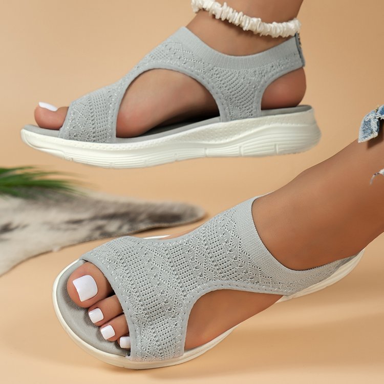Damen Strick-Sandalen mit elastischem Komfortriemen und dämpfender Leichtsohle Mune Fashion