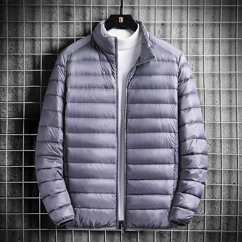 Men's Lightweight Quilted Insulated Padded Jacket with Stand-Up Collar and Pack Function Mune Fashion