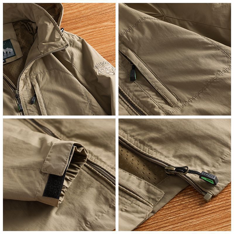 Men's sporty transitional jacket with detachable hood Mune Fashion