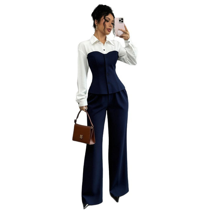 Women Elegant Blazer with High-Cut Pantsuit Mune Fashion