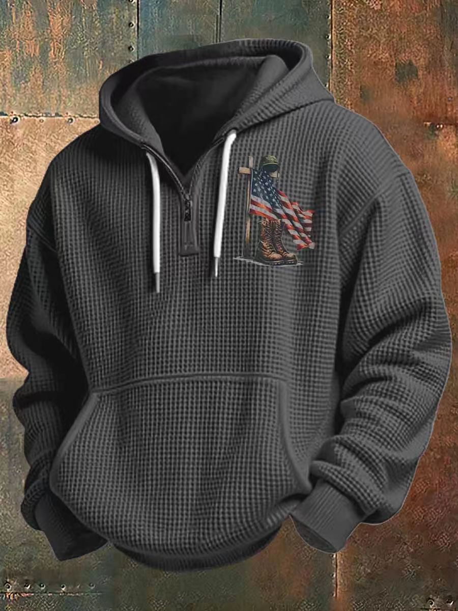 Men's hoodie with American flag design Mune Fashion