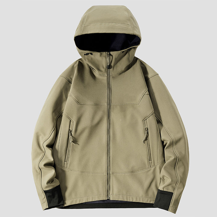 Men's Softshell Outdoor Jacket with windproof, breathable membrane and adjustable hood Mune Fashion