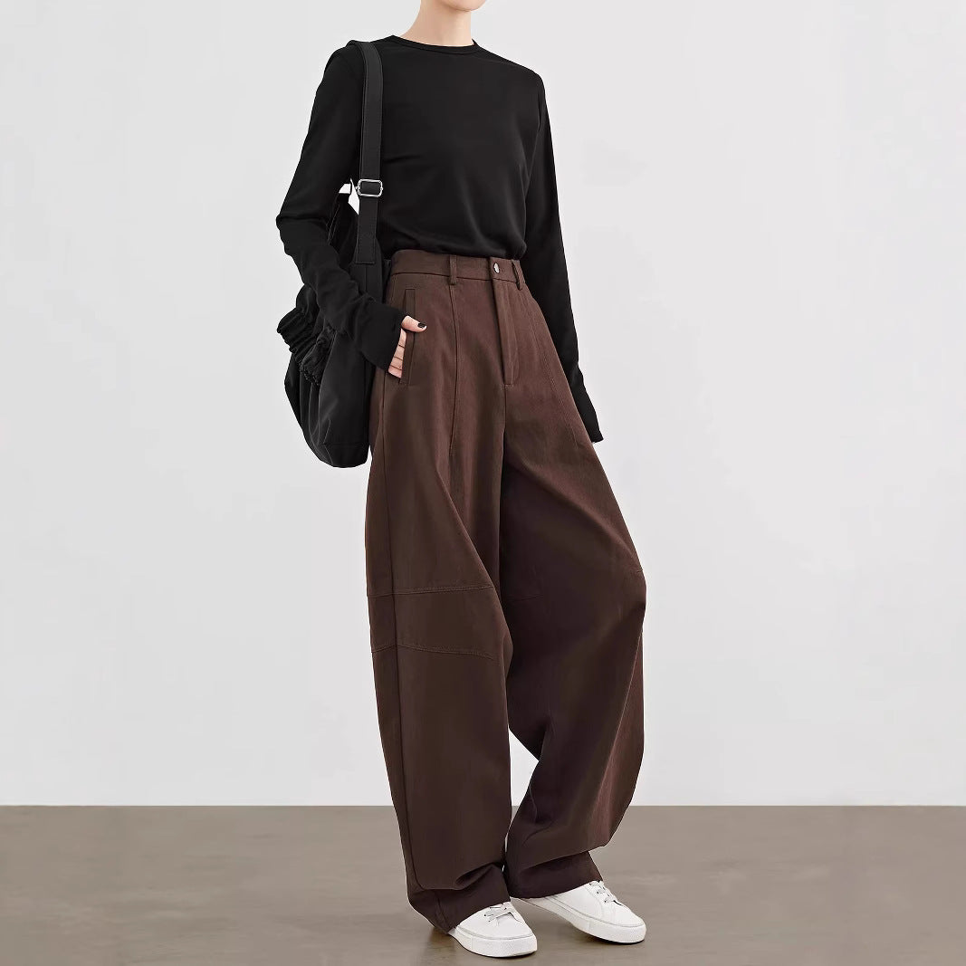 Women's wide high-waist pleated cargo pants with extra wide leg Mune Fashion