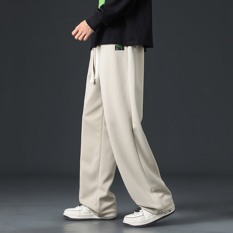 Men's Comfortable Sports Pants with Side Contrast Inserts
