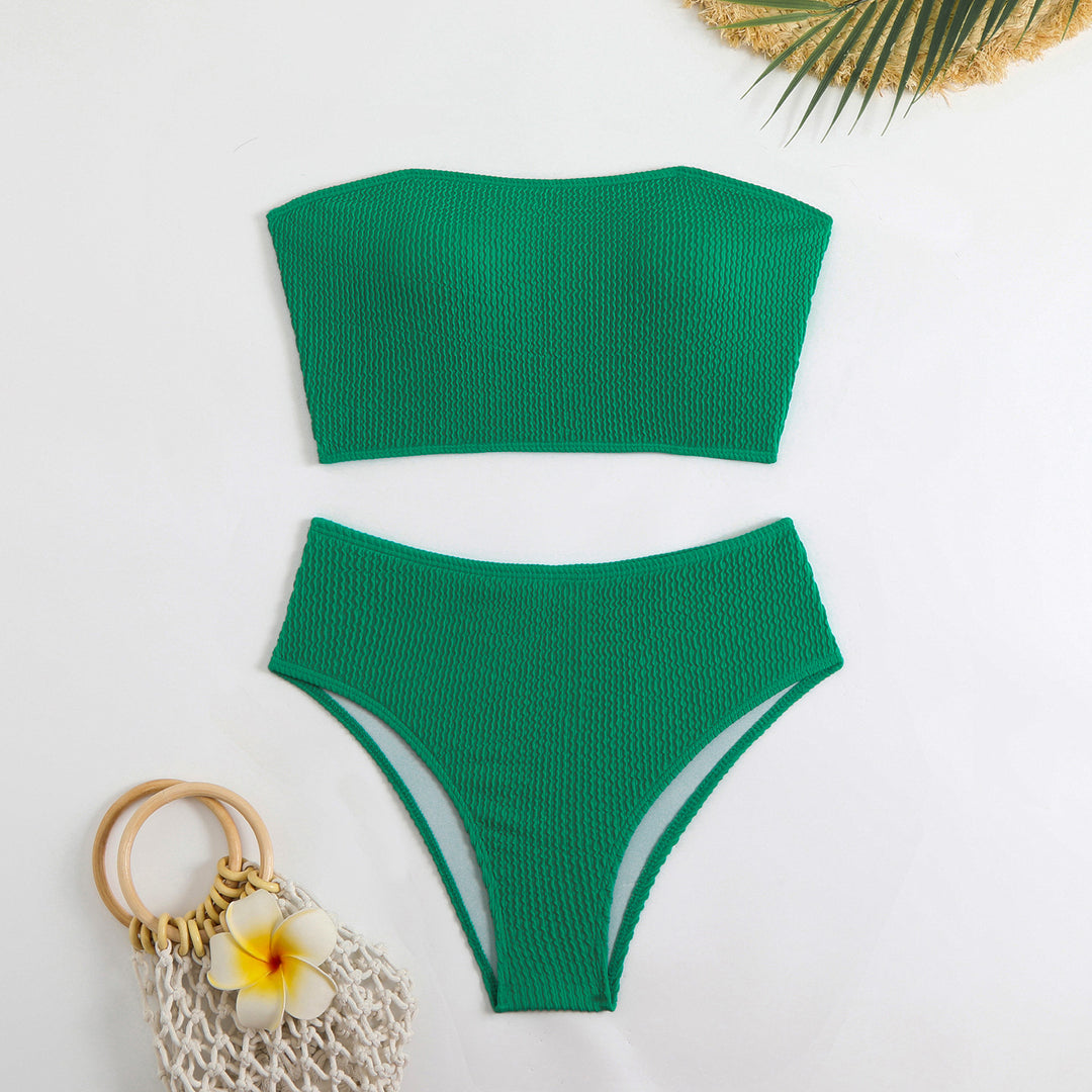 Women's Bandeau Bikini with Textured Design Mune Fashion