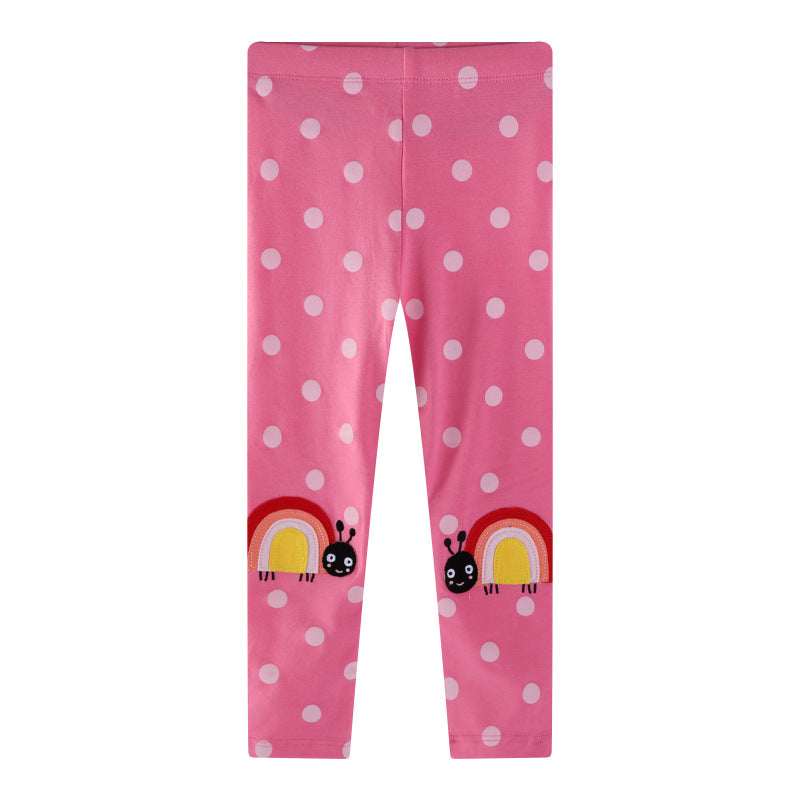Girls leggings with cheerful snail and polka dot design Mune Fashion
