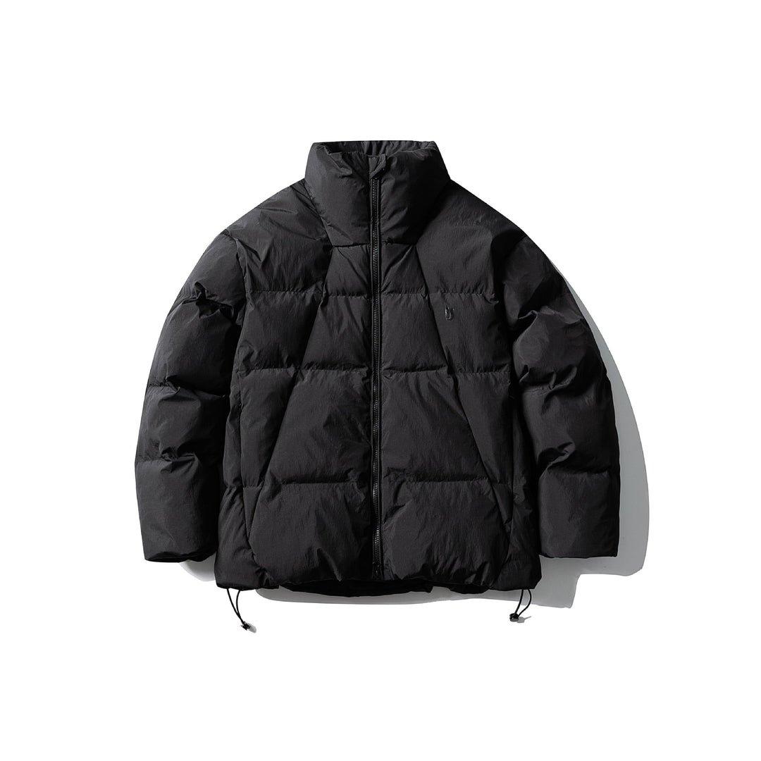 Unisex short-cut square quilted puffer jacket with high funnel collar and adjustable hem Mune Fashion