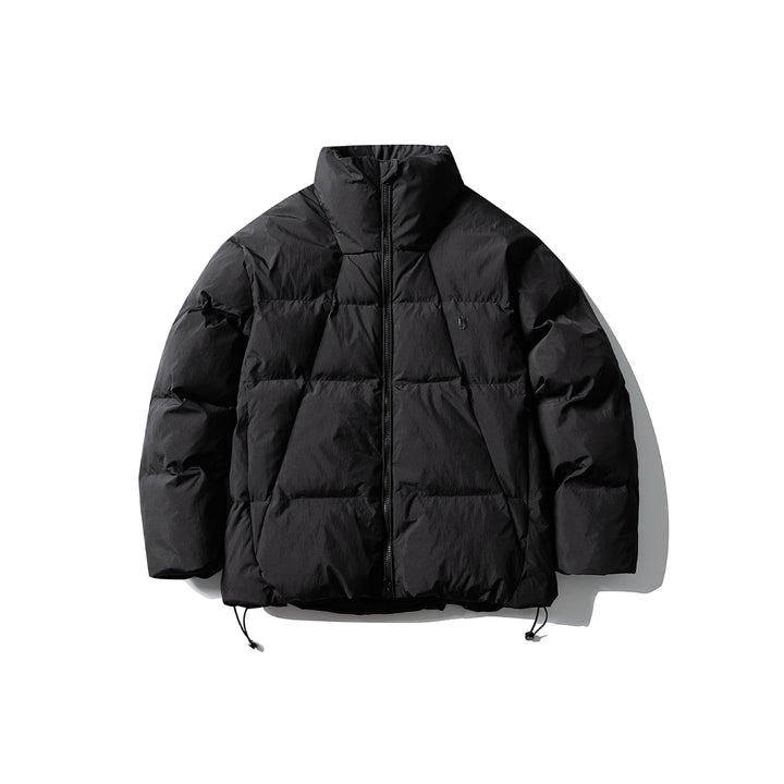 Unisex short-cut square quilted puffer jacket with high funnel collar and adjustable hem Mune Fashion