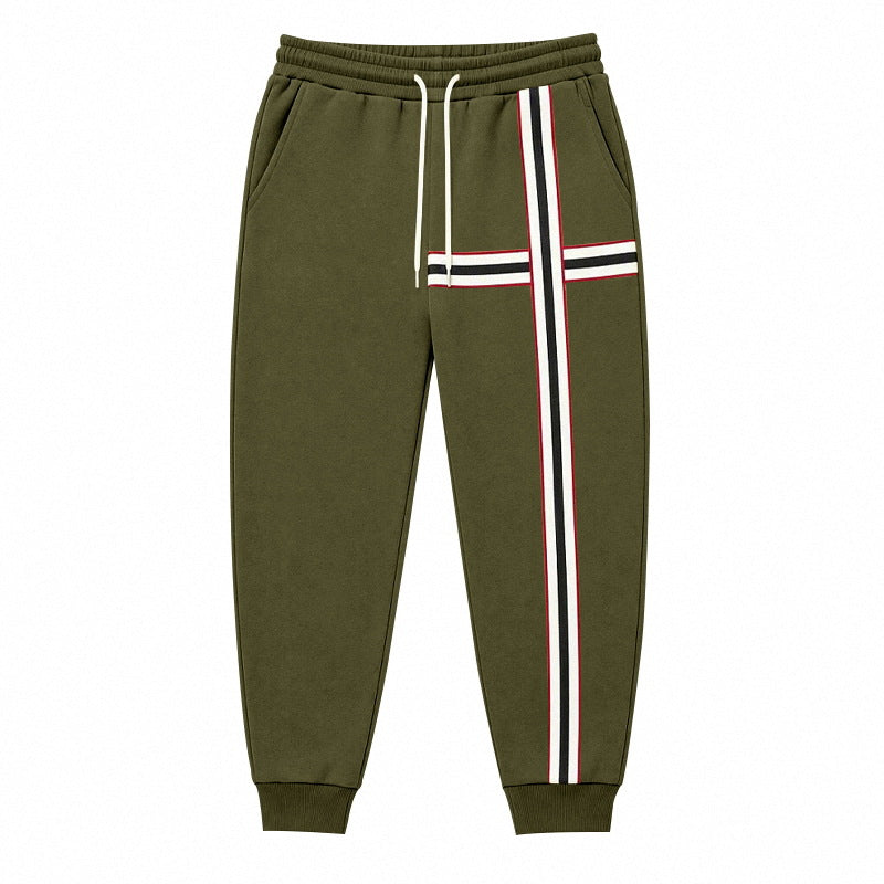 Men's joggers with contrasting side and cross stripes Mune Fashion