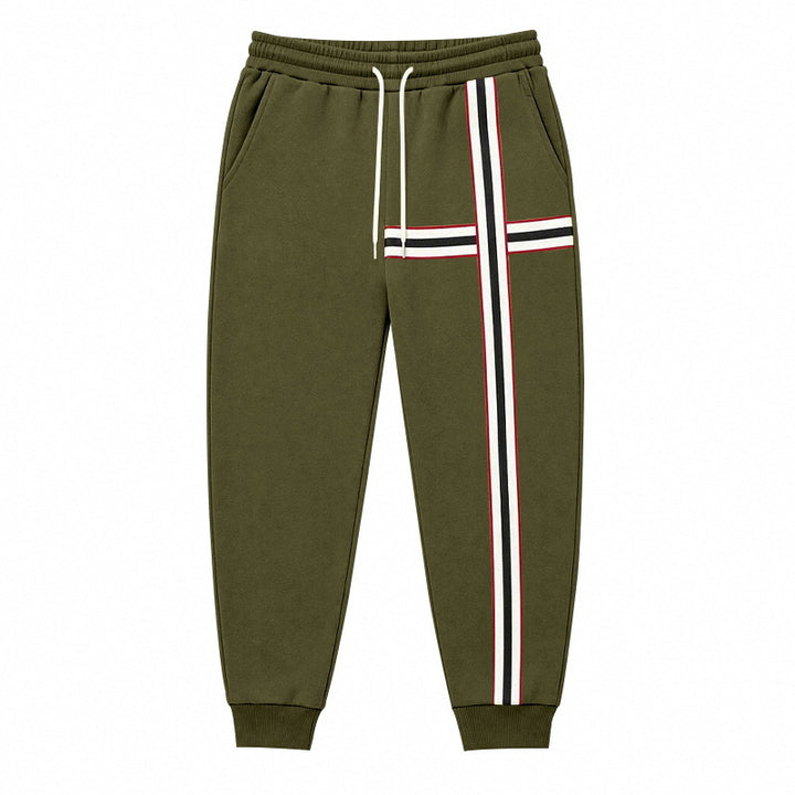 Men's joggers with contrasting side and cross stripes Mune Fashion