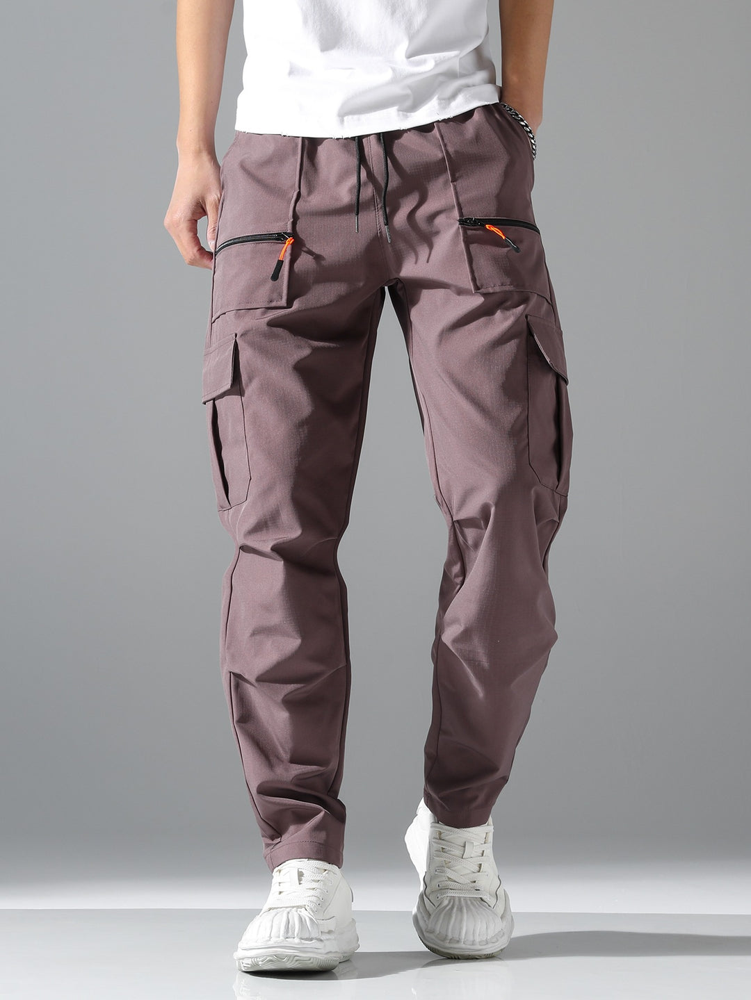 Men's Comfortable Cargo Pants with Elastic Waistband Mune Fashion