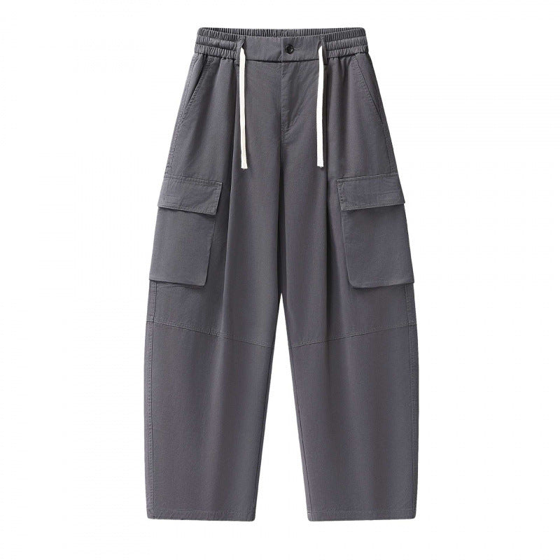 Unisex Baggy Cargo Pants with elastic waistband, drawstring and large flap pockets Mune Fashion