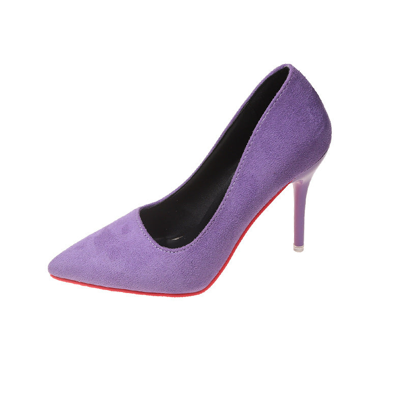 Women's Elegant Lace Pumps with Transparent Heel and Soft Upper Mune