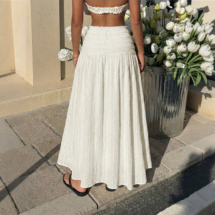 Ladies Airy Maxi Skirt with Fine Structure Mune Fashion