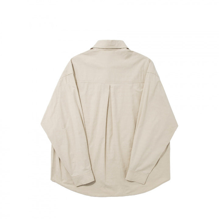 Men's boxy shirt with fine grid structure, boxy silhouette, and patch breast pocket Mune Fashion