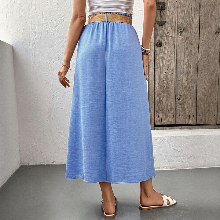 Women Elegant Maxi Skirts with Button Details Mune Fashion