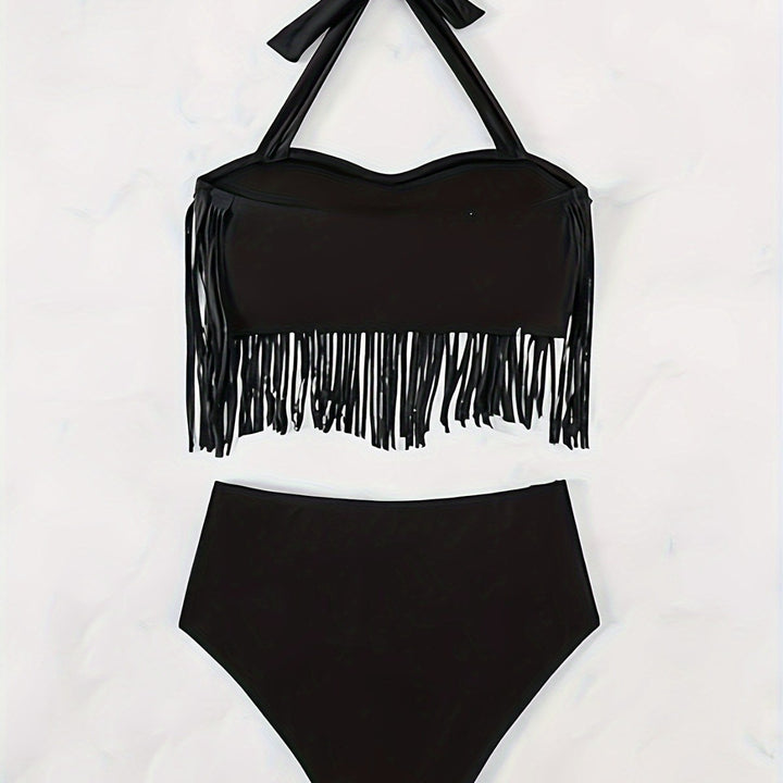 Women's bikini set with fringed top and high-waisted bottom Mune Fashion