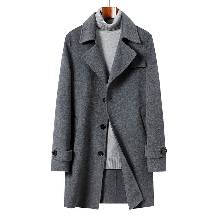 Men's Classic Tailored Wool Blend Coat Drune