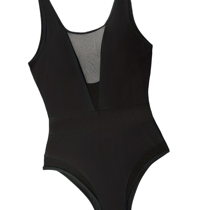 Women High-neck Monokini with Transparent Mesh Details Mune Fashion