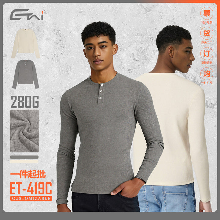 Women Long Sleeve Thermal Henley Shirt Mune Fashion