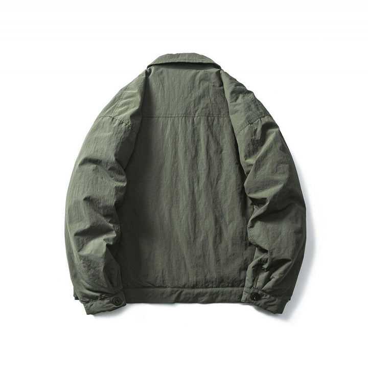 Men's Lightweight Oversized Field Jacket in Workwear Style with Shirt Collar and Button Closure Mune Fashion