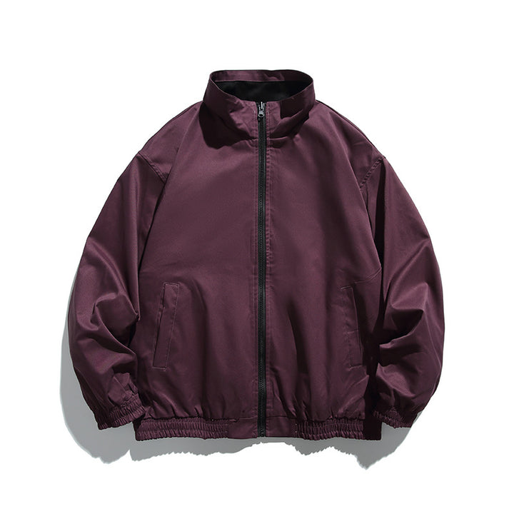 Unisex Boxy transitional jacket made of technical cotton blend with stand-up collar, front zipper, and concealed chest flap Mune Fashion