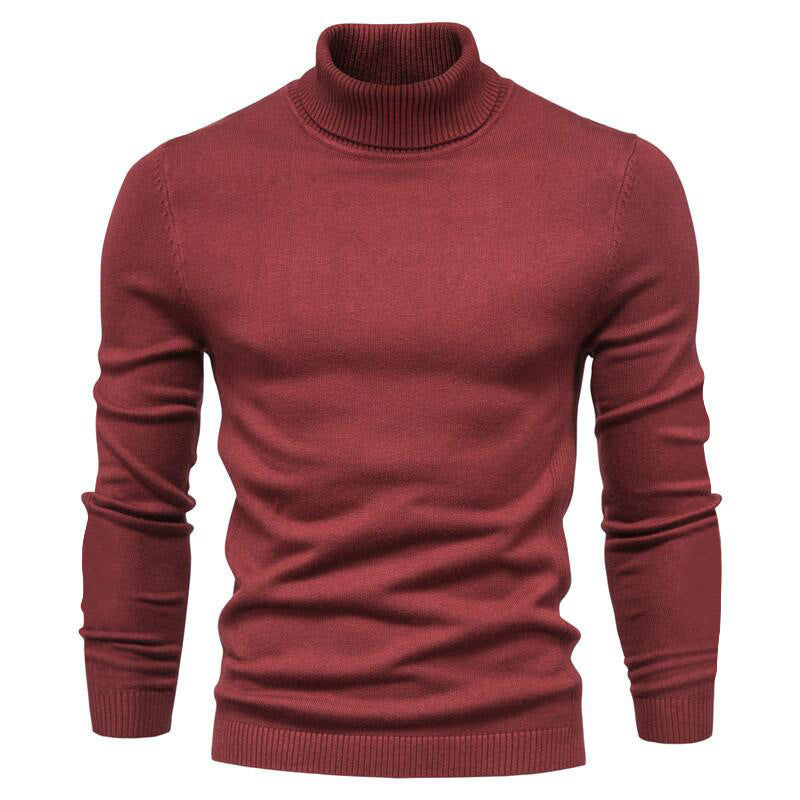 Men's narrow-cut turtleneck sweater made of merino cotton blend with high collar Mune Fashion