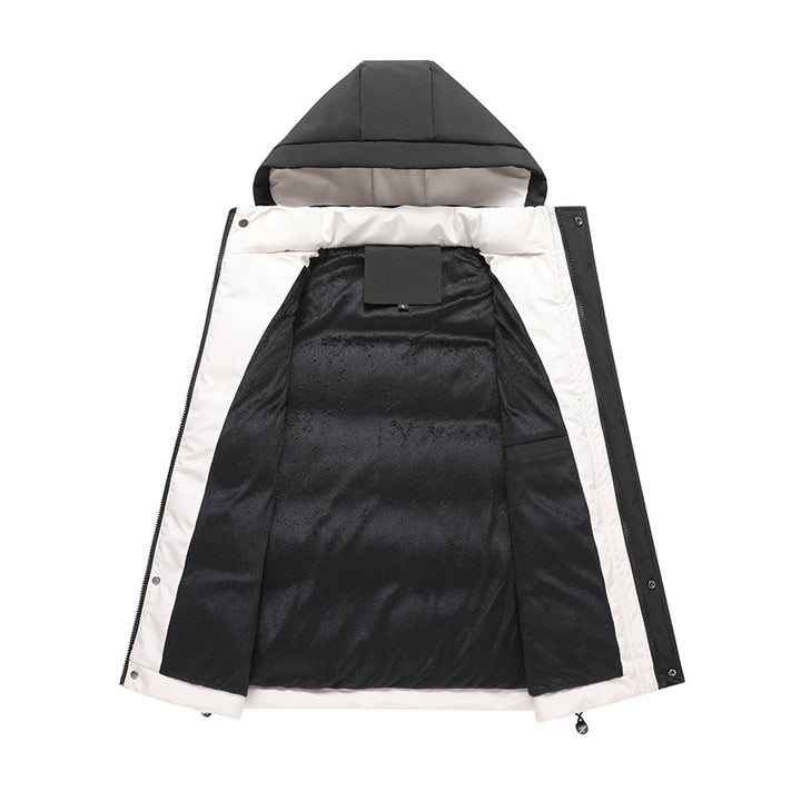Men's Sleeveless Padded Vest with Hood, Thermal Insulation and Body Shaping Cut Mune Fashion