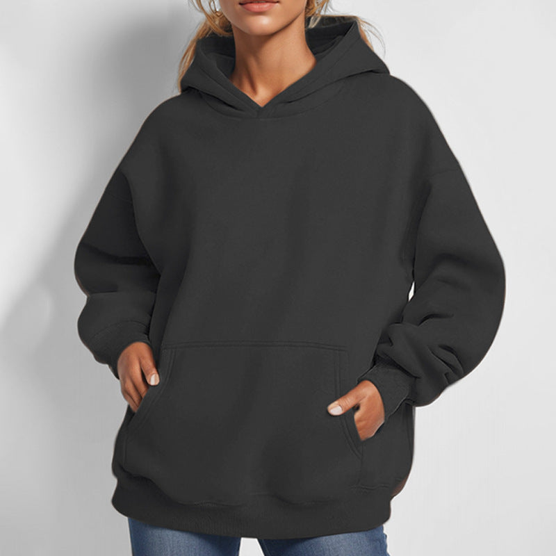 Ladies' extra wide boxy hooded sweatshirt with deep shoulder fit, kangaroo pocket, and brushed interior Mune Fashion