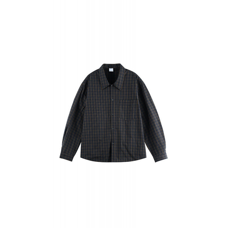 Unisex Boxy-checkered overshirt made of cotton blend with chest pocket and loose fit Mune Fashion