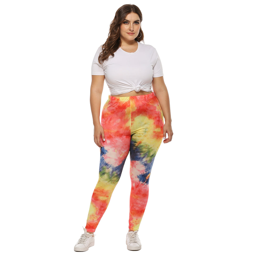 Women's colorful leggings with modern tie-dye pattern Mune Fashion