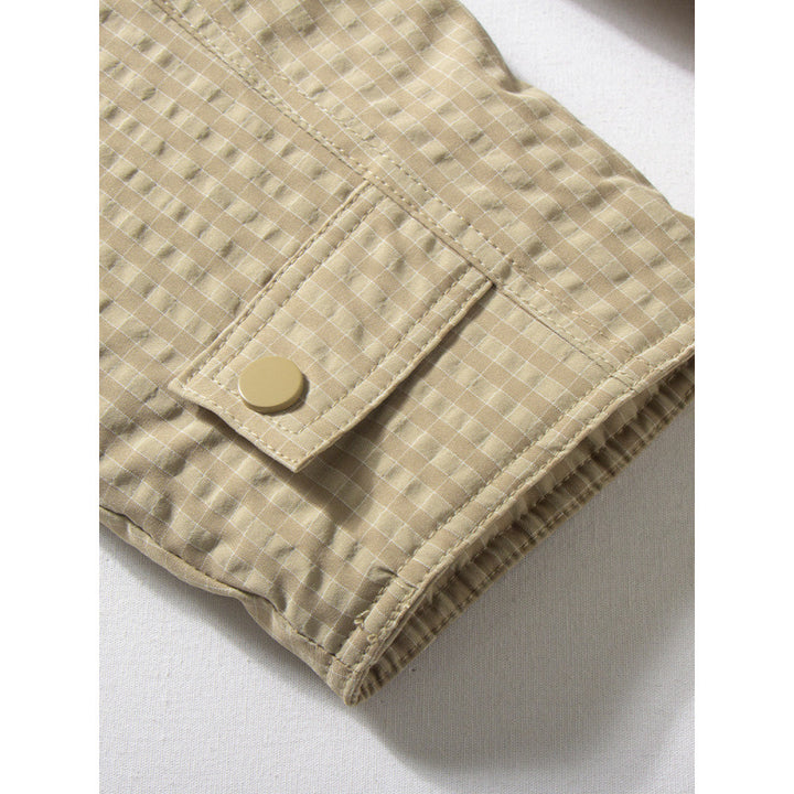 Men's quilted jacket without a collar with snap button closure and side insert pockets Mune Fashion