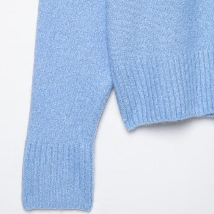 Women Oversize V-Neck Sweater with dropped shoulders and wide ribbed hem Mune Fashion