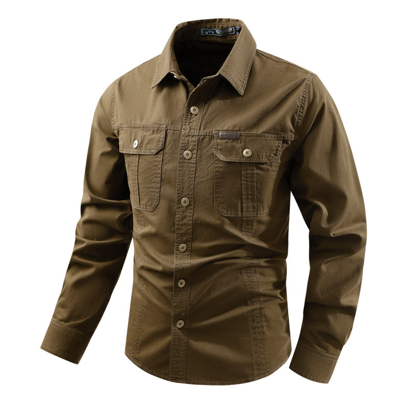 Men's western-inspired canvas shirt with ergonomic flap chest pockets and straight cut Mune Fashion