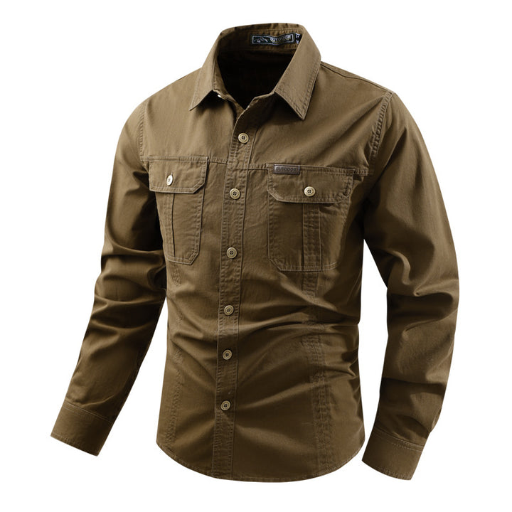 Men's western-inspired canvas shirt with ergonomic flap chest pockets and straight cut Mune Fashion