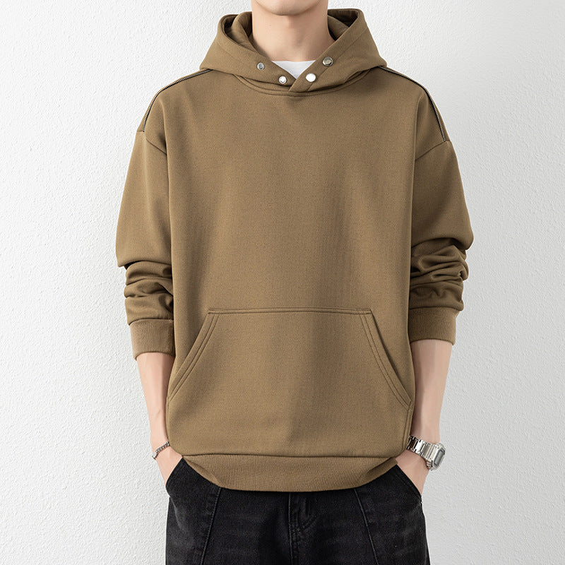 Men's Oversize Hoodie with Kangaroo Pocket & Snap Neck Mune Fashion