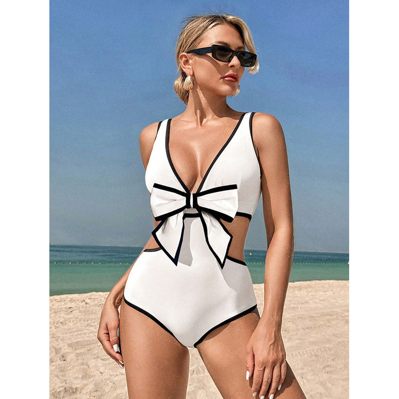 Women's Elegant One-Piece Swimsuit with Ruffle Details and Cut-Outs Mune Fashion
