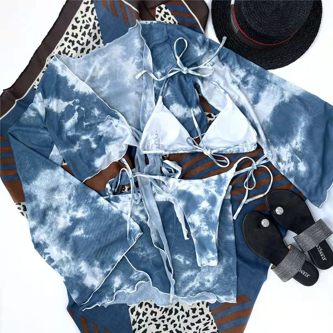 Women's swim set with elegant wrap look and long-sleeved top Mune Fashion