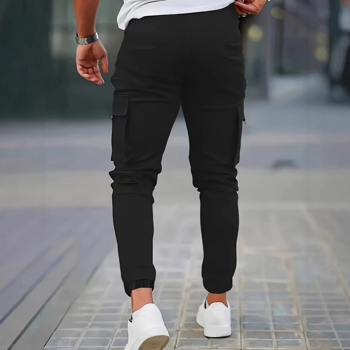 Men's tapered utility cargo pants with zip pocket, flap pockets, and D-ring Mune Fashion