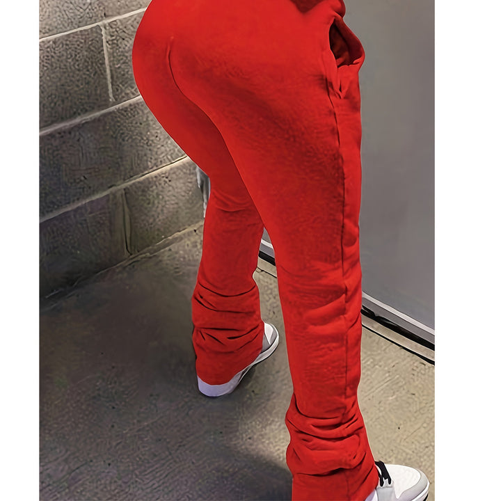 Women's figure-hugging high-waist stretch sweatpants with gathered ankle cuffs and side pockets Mune Fashion