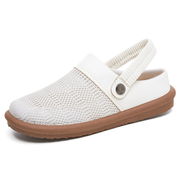 Women’s breathable mesh fabric clog slippers with elastic heel strap and cushioning EVA sole Mune Fashion