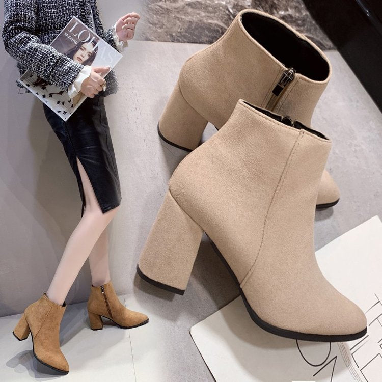 Ladies Elegant Ankle Boots with Block Heel Mune Fashion
