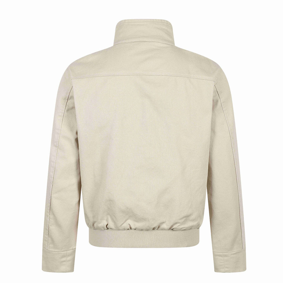 Unisex Short-cut Canvas Field Blouson with Buckle Placket, Utility Pockets and High Standing Collar Mune Fashion
