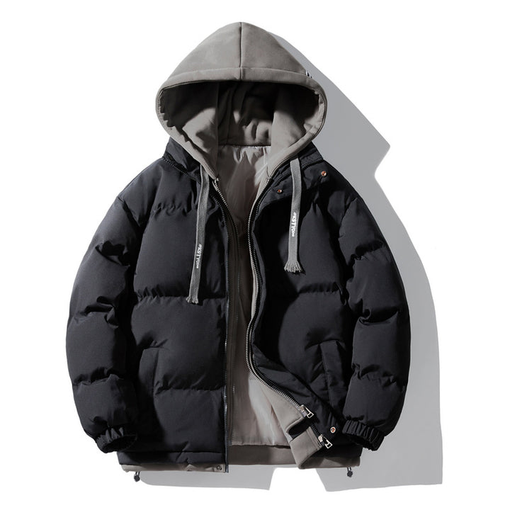 Men's padded quilted jacket with integrated hood layer and windproof outer shell Mune Fashion